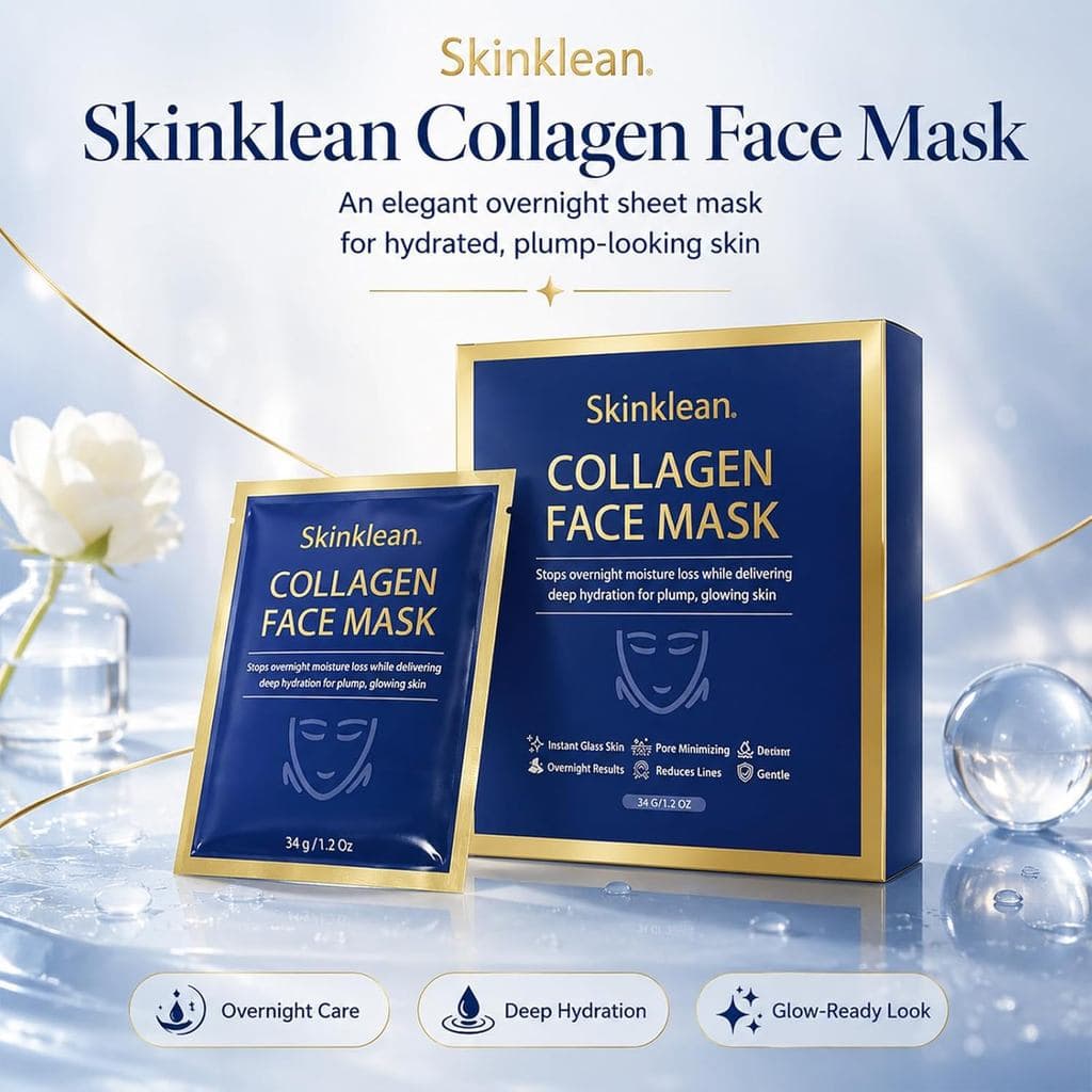 Máscara Facial de Colágeno Skinklean - Hidratação Profunda e Brilho Radiante |   Cuidado Diário Suave para Todos os Tipo