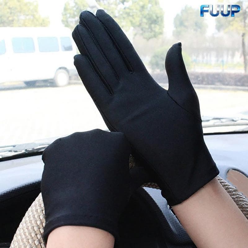 FUUP Mulher Luvas Para O Verão De Condução Feminino Algodão Fino Doce Cor Sólida Antiderrapante Touchscreen Respirável Q