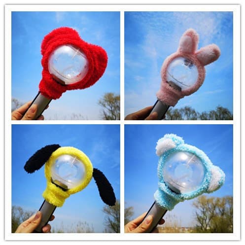 Capa protetora transparente de pelúcia BT21, com padrão de lightstick do BTS Army RKJE TYSQ