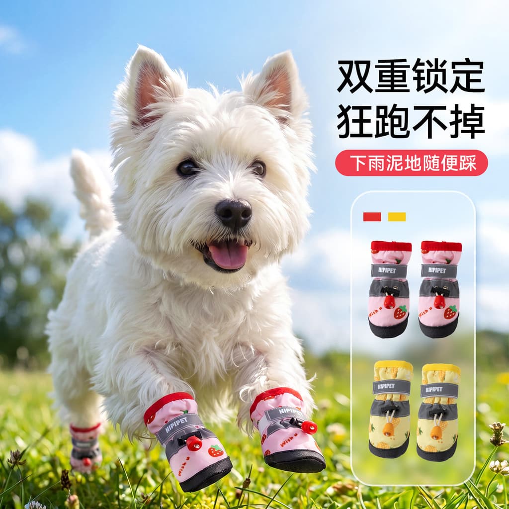 Sapatos para cães estampados sapatos de sola macia capa de quatro pernas passeio caminhada antiderrapante resistente ao