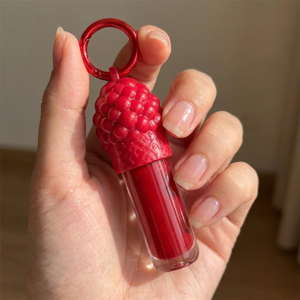 Gloss Labial Framboesa com Pingente By Fran | Brilho Intenso | Efeito Glossy O