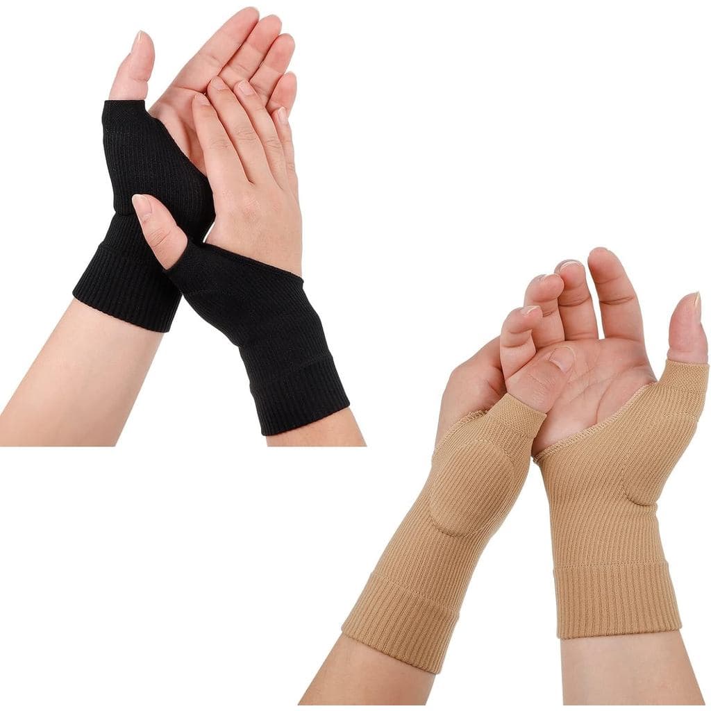 Dacitiery 2 Pares de Suportes de Gel para Punho e Polegar, Almofadas para Lesões no Polegar, Suporte para Punho e Polega