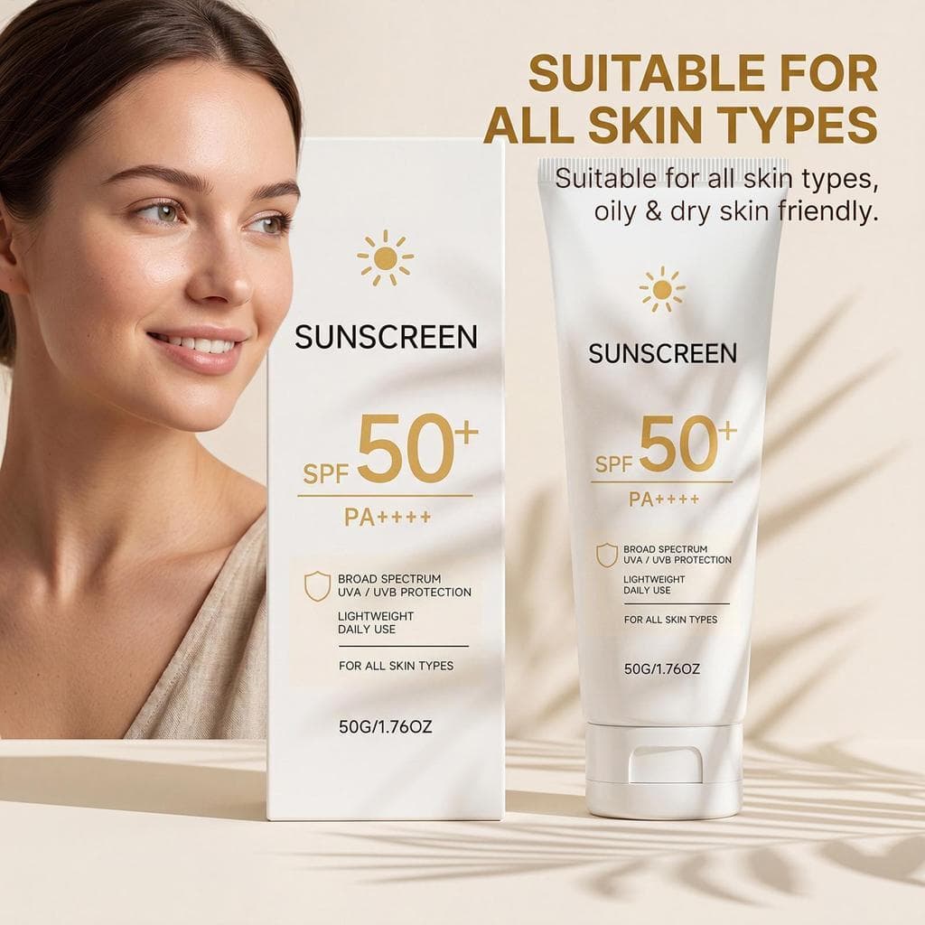 Protetor Solar Facial Para Mulheres Fps 50 Hidratante De Amplo Espectro 50g De Viagem O Verão hontinvn