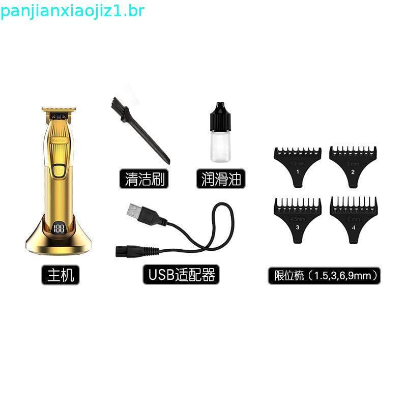 Kemei Hair Clipper Professional Trimmer Barbers Cordless Rechargeable Hair Cutting Grooming Kit T Blade LED Display Zer