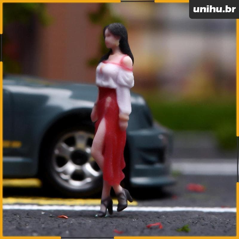 [Unihu] Figura De Menina De Cabelo Longo Em Escala 1 : 64 , Trem Ferroviário , Projetos DIY , Estatueta De Resina
