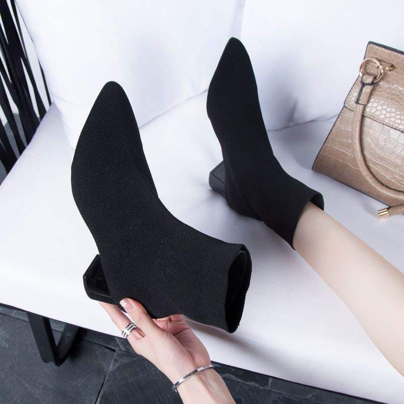 Botas de Cano Curto Femininas de Verão em Tricô Fino 2026, Novas Botas Versáteis, Ocas e Respiráveis, Botas Chelsea Femi
