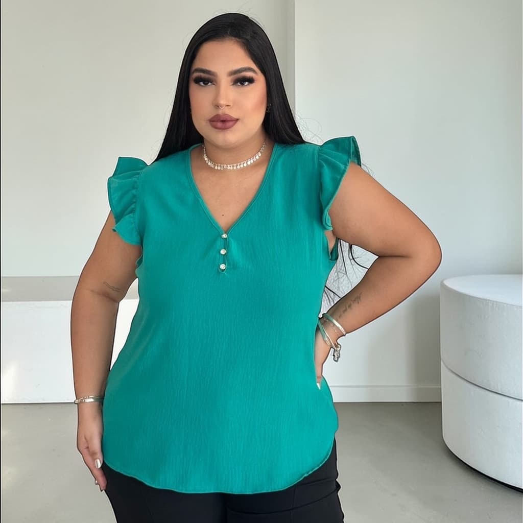 Blusa Feminina Plus Size Solta Confortável Duna GG G1 G2 G3 44-54