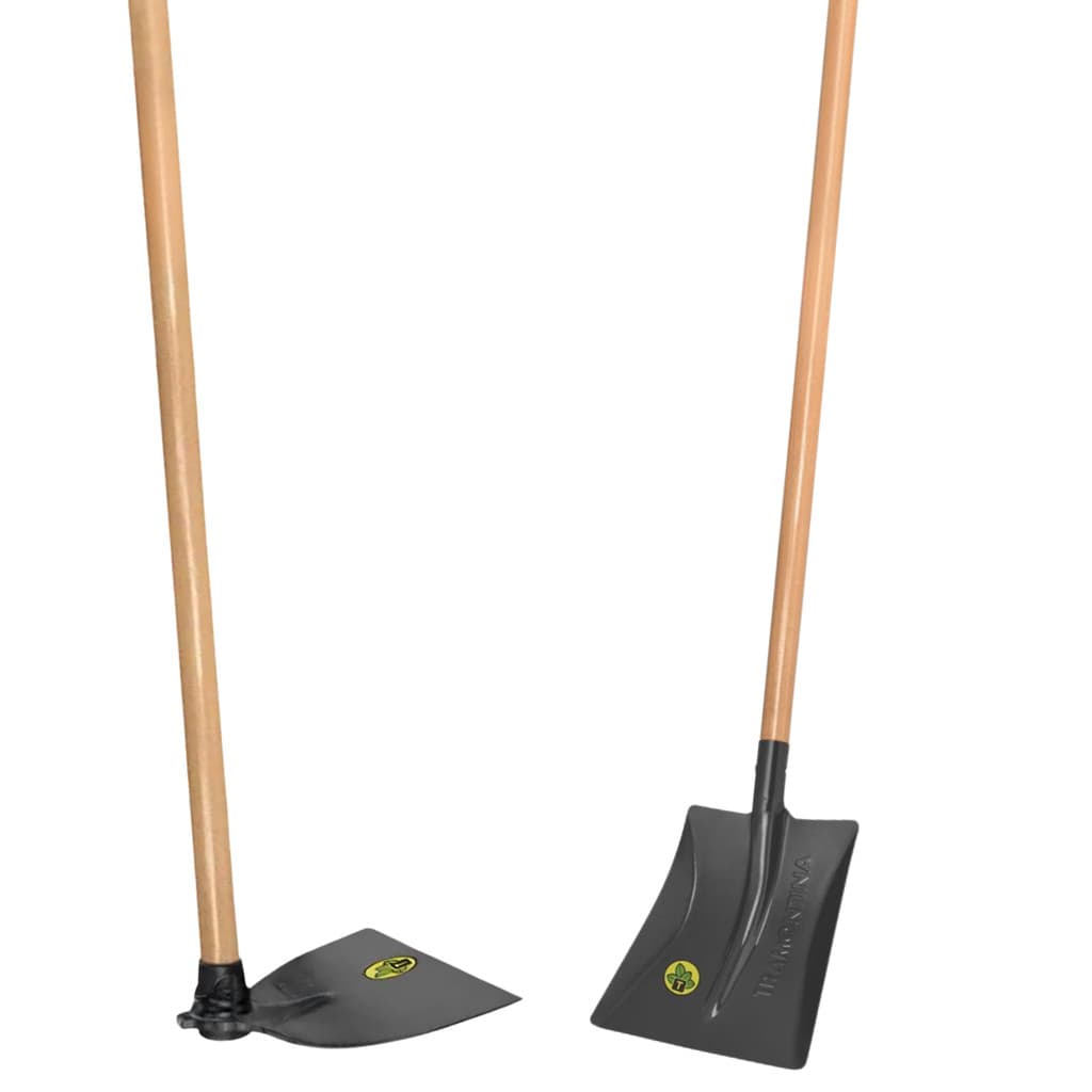 Kit Enxada Larga 2,5Lb 30Cm Com Cabo Tramontina + Pá Quadrada Com Cabo 1,2mt Nº3 Capina Obra Jardim