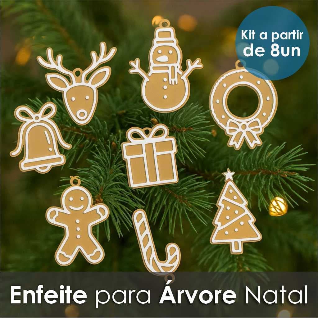 Enfeite Biscoito Natalino Árvore de Natal - Kit 8 a 32un - Decoração Natal Moderna Estilosa