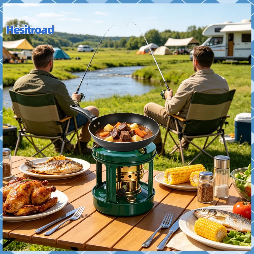 Portable 8-wick Kerosene Stove for Camping Emergency Use Lightweight Outdoor Heater and Burner for Hiking Picnic Cooking