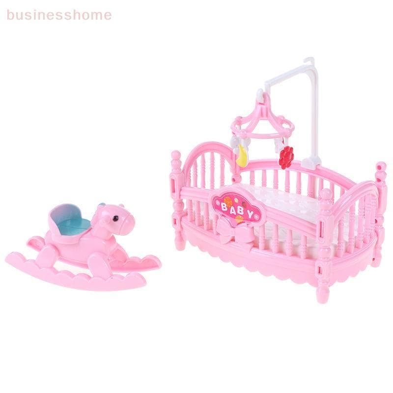 < busines > Cama De Boneca Cavalo De Tróia Quarto De Bebê Em Miniatura Adereços De Cena De Jogo Novo