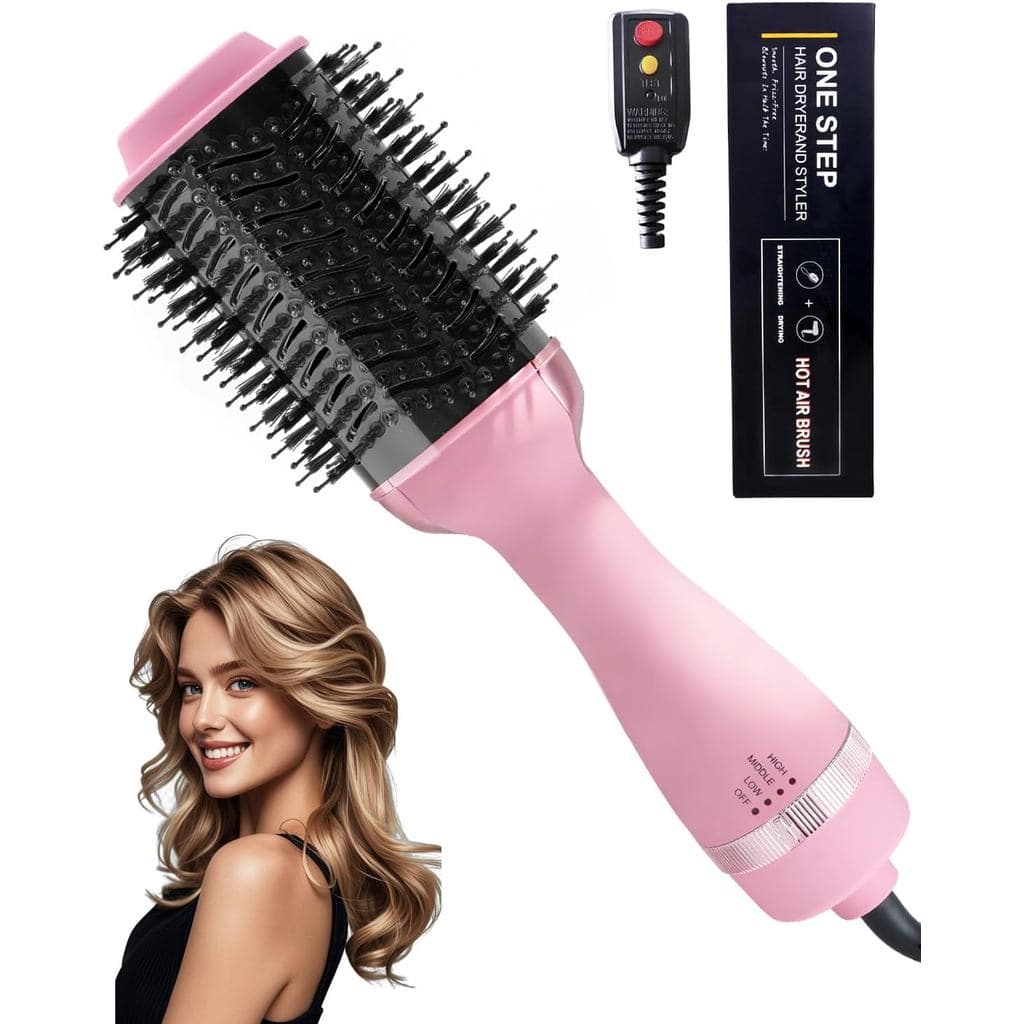 Escova Secadora de Cabelo 4 em 1, Estilizador de Ar Quente Iônico de Cerâmica e Titânio com Plugue de Segurança ALCI, 3