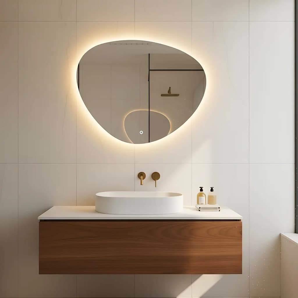 Espelho Orgânico 80x60 Led 3000k Quente Touch Banheiro 4mm