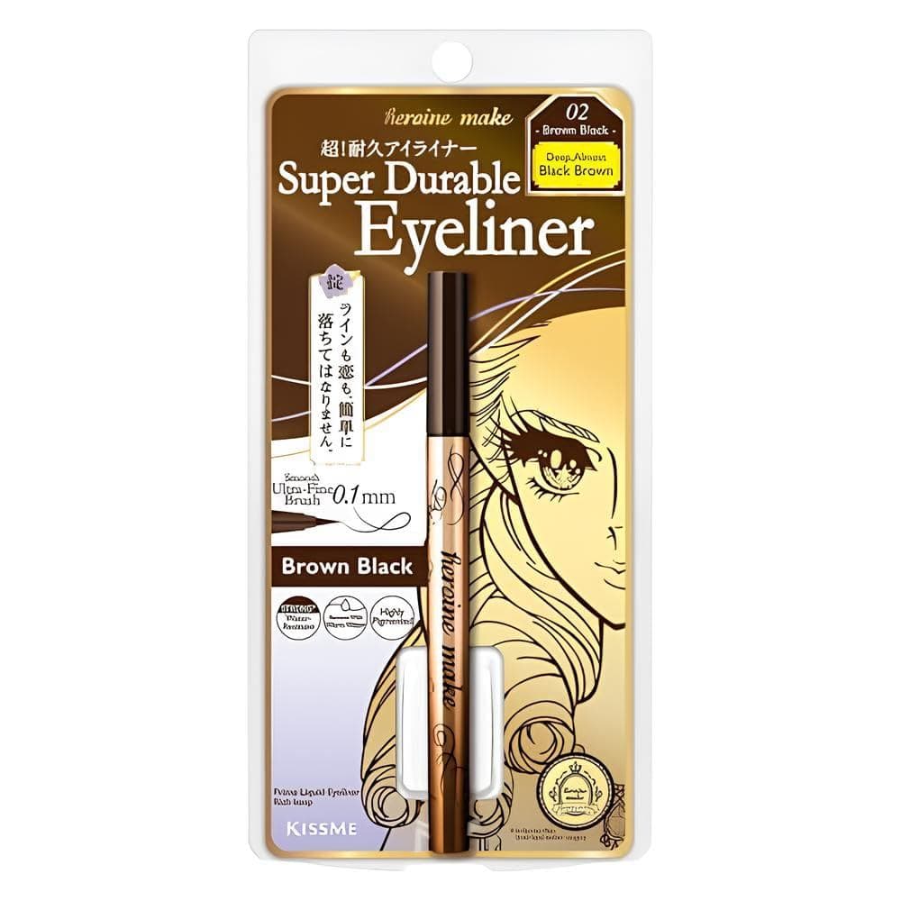 Delineador Ultra-Durável Heroine Make by Kise |   Delineador à prova d'água |   Delineador marrom-preto, cor de longa du