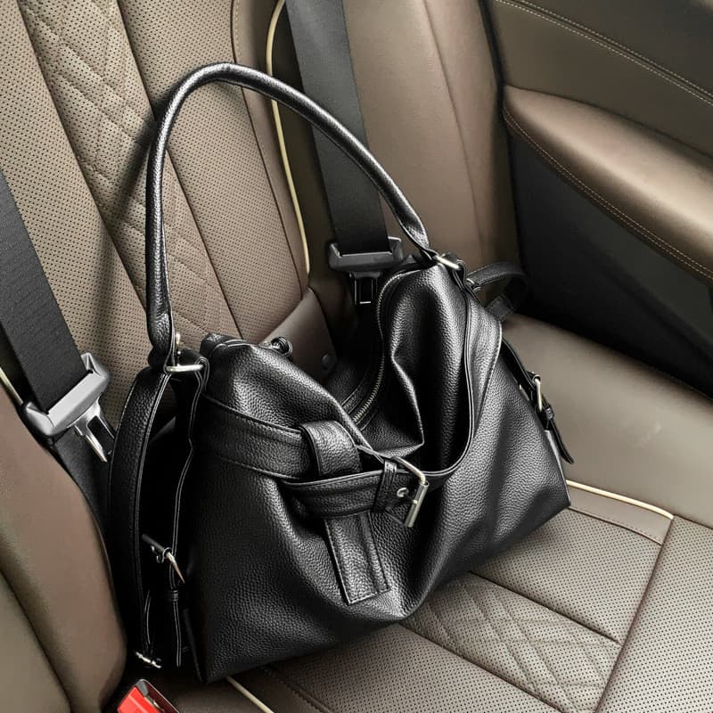 Bolsa de motociclista feminina retrô de nicho, bolsa transversal feminina, bolsa casual de ombro e axila, bolsa tote de