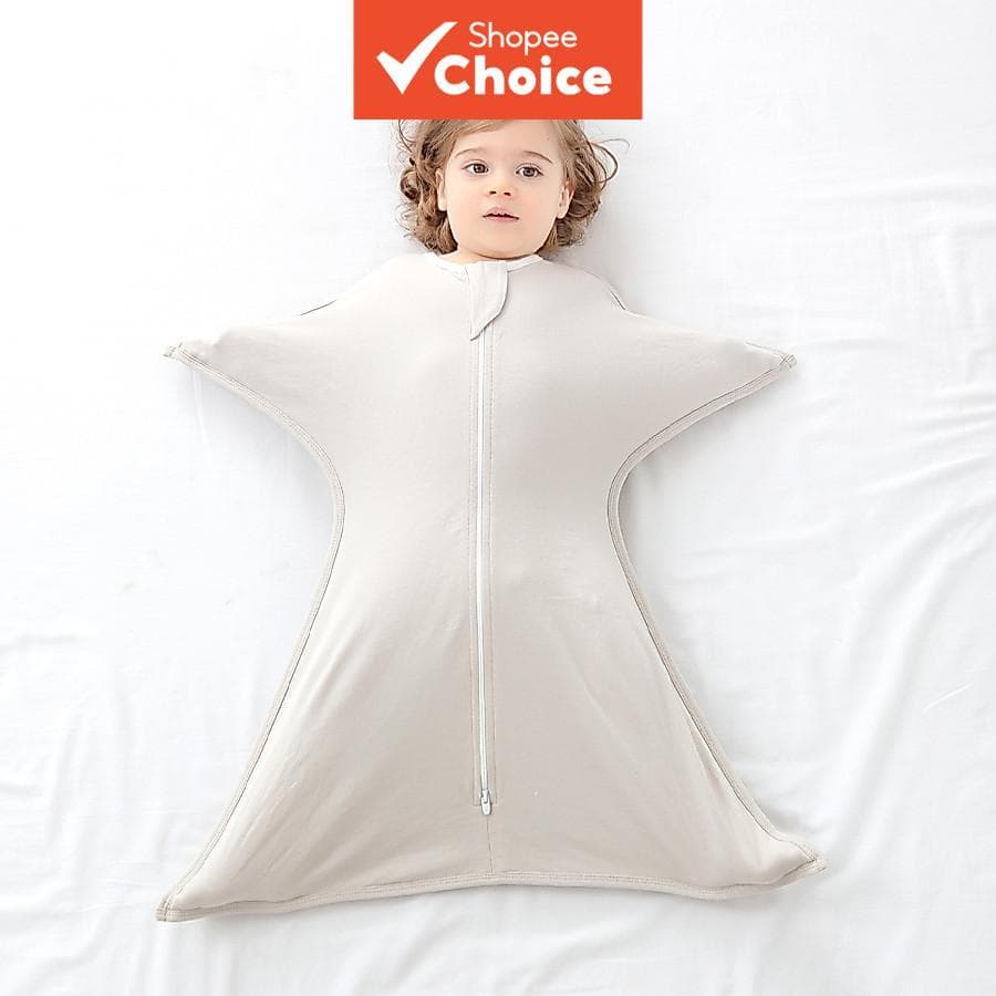 Saco De Dormir anti-Susto De Algodão Puro Para Bebê Recém-Nascido , Cobertor De Maternidade De Uma Peça , Respirável Out