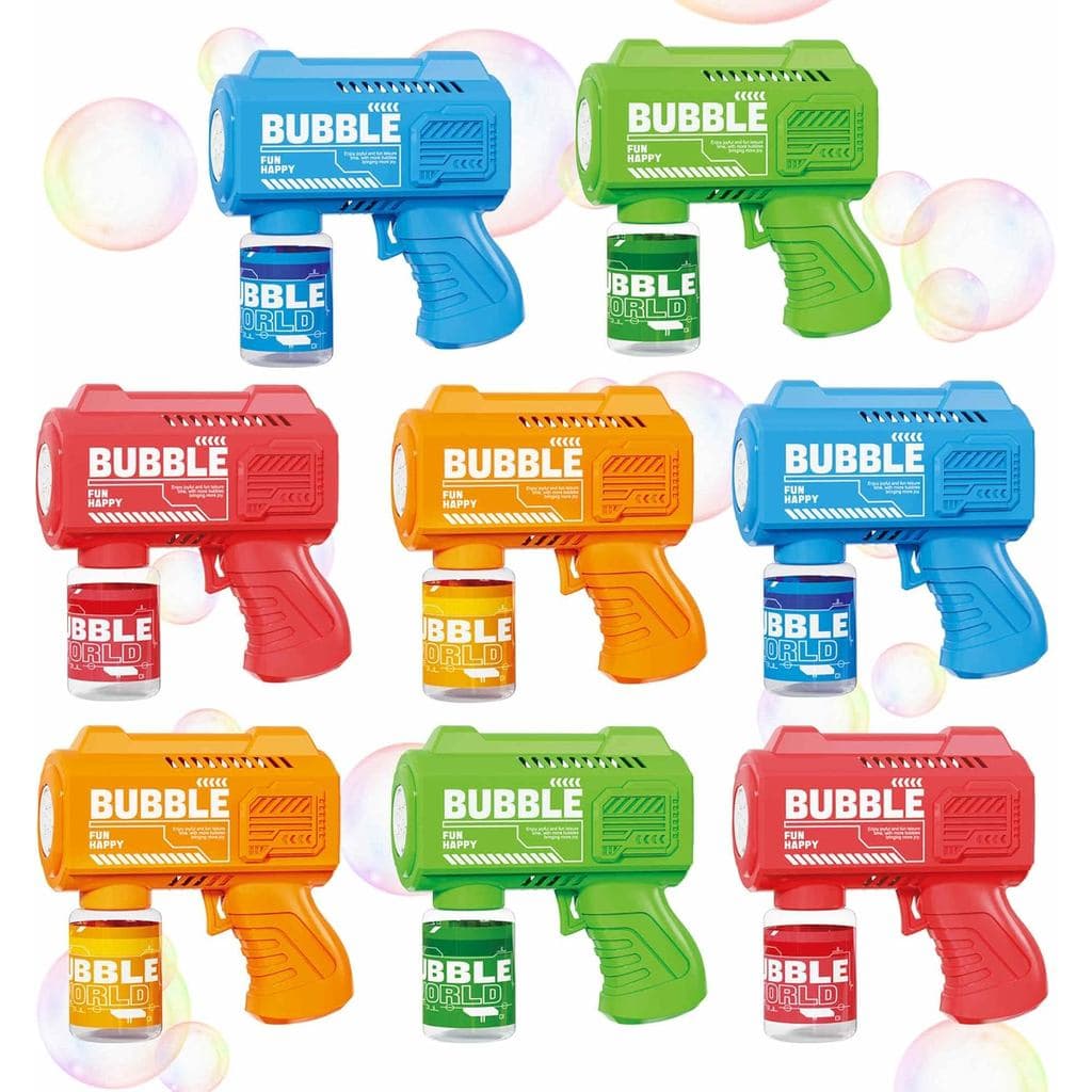 Pacote com 8 Pistolas de Bolhas Automáticas, Máquina de Bolhas para Brincadeiras ao Ar Livre para Crianças de 3 a 8 Anos