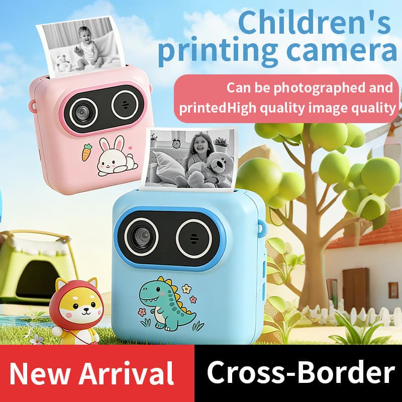 Câmera De Impressão Instantânea Infantil , Mini Brinquedo De Desenho Animado Com Papel Térmico E Vários Idiomas