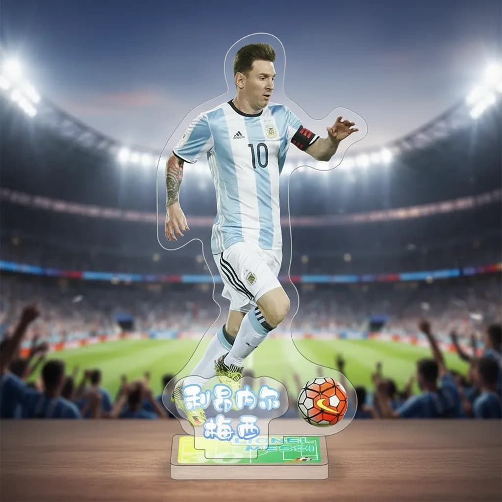 Placa Decorativa Acrilico 3d Jogador Lionel Messi Futebol 3 Placa Decoração De Mesa Display Acrílico Decoração Festa