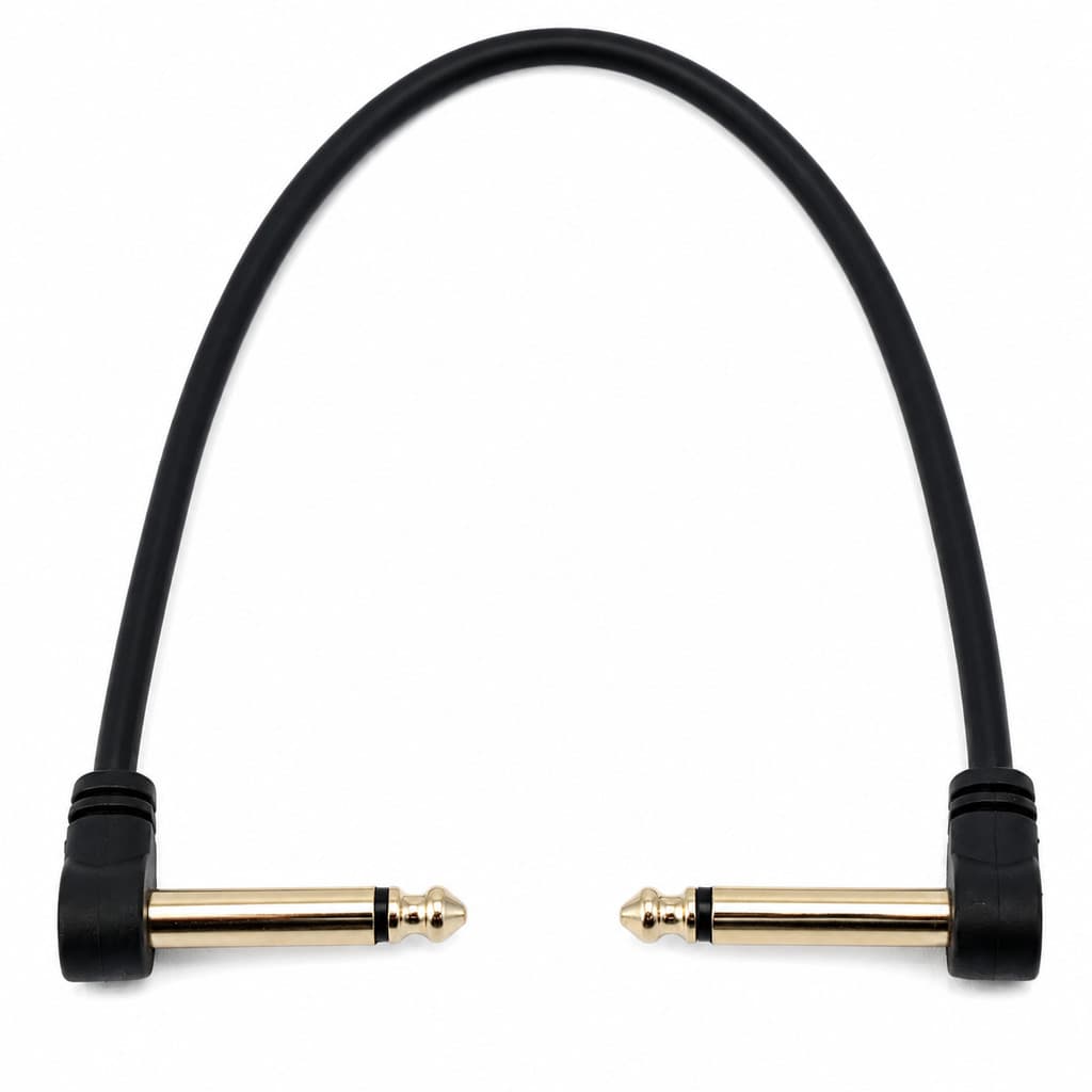Cabo Pedal Santo Angelo Ninja P10 90º x 90º 15cm Para Pedais de Efeito Blindado Conectores 90 Graus Original