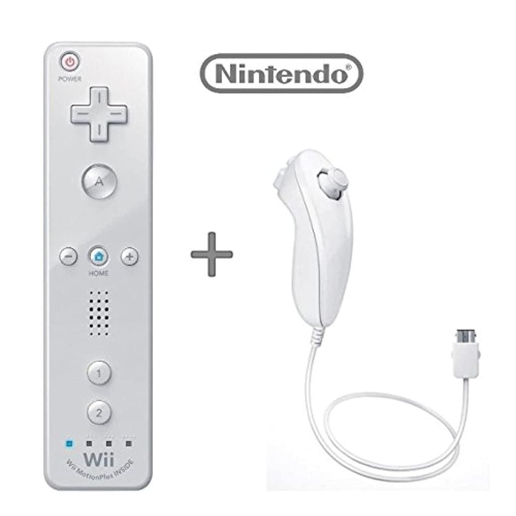Controle Remoto Oficial Nintendo Wii/Wii U Plus e Conjunto de Nunchuk [Branco] (Embalagem a Granel) (Renovado) S14E