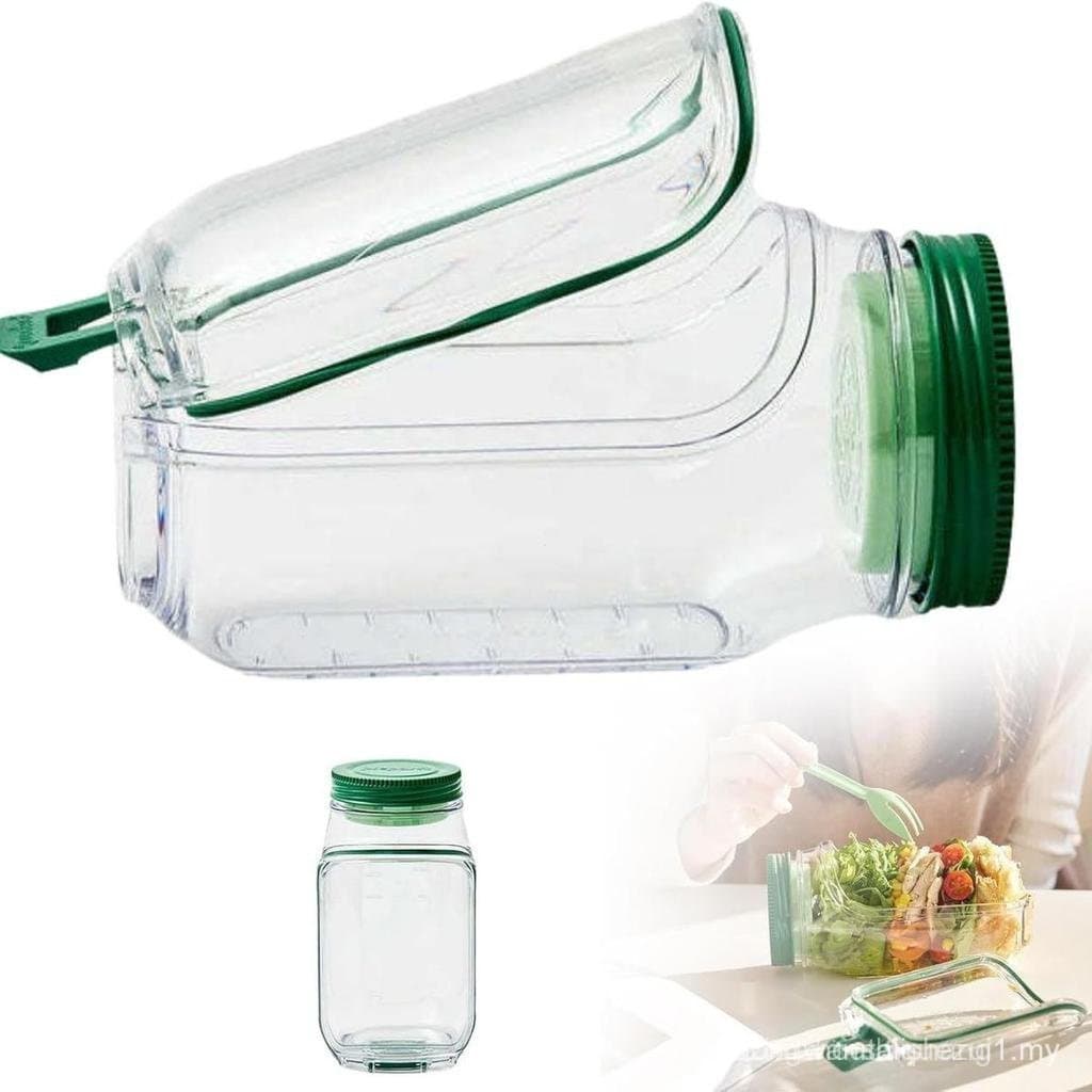Recipiente Portátil para Salada com Compartimento para Molho à Prova de Vazamentos, Pote para Preparação de Refeições Fr