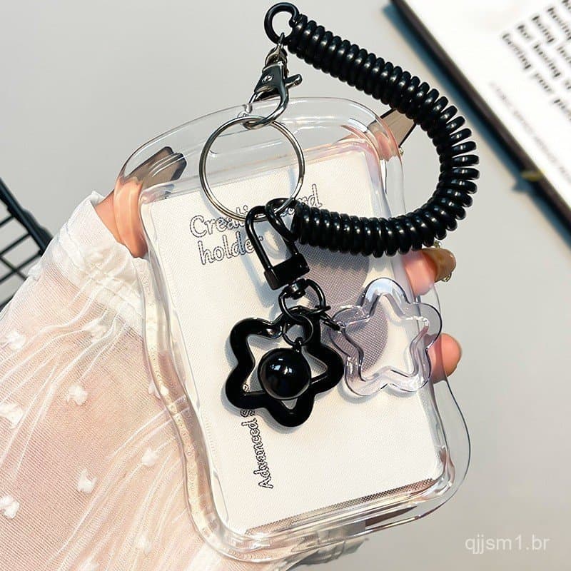Porta-Cartões Transparente para Photocards Kpop com Design Criativo, Chaveiro, Protetor de Fotos para Estudantes