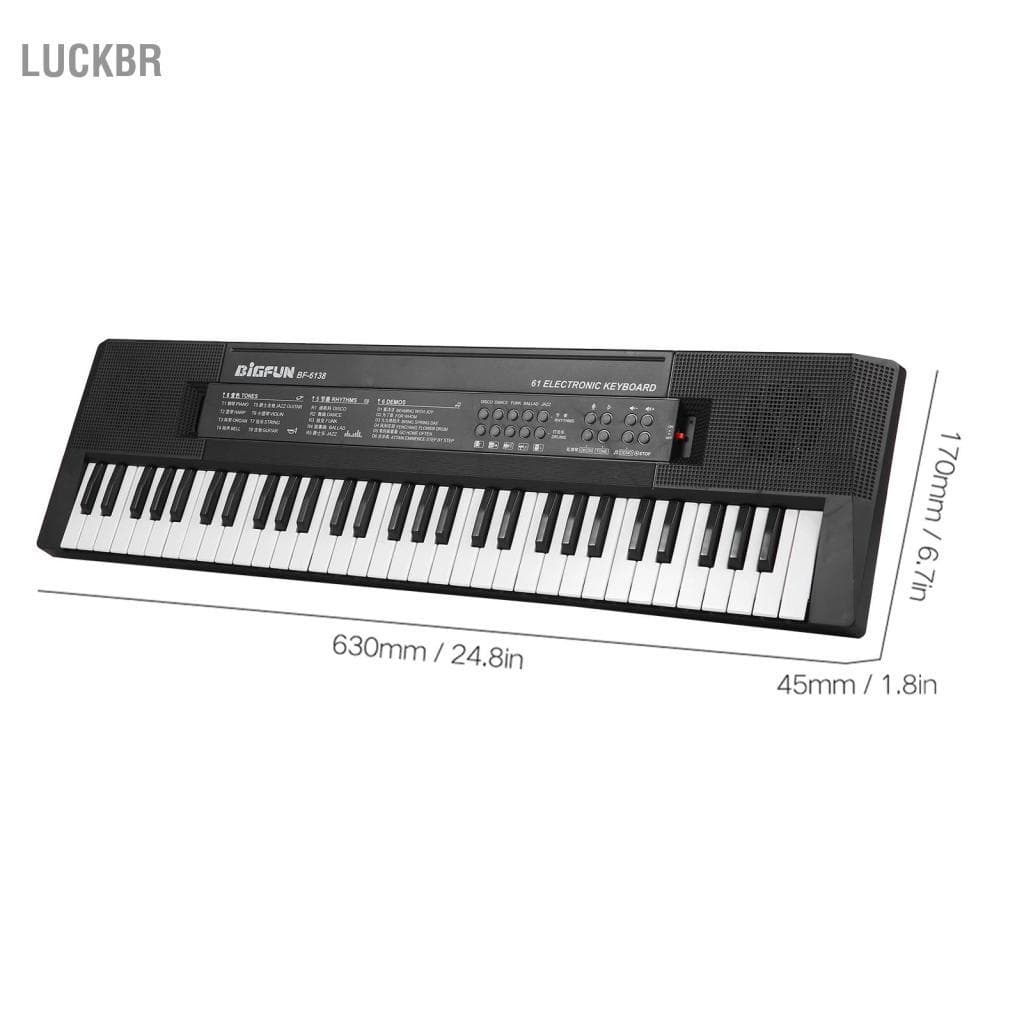 Luckbr luckybr SIUKE 61 teclas Música Digital Teclado Eletrônico Piano Elétrico Multifuncional para Aluno com Função de