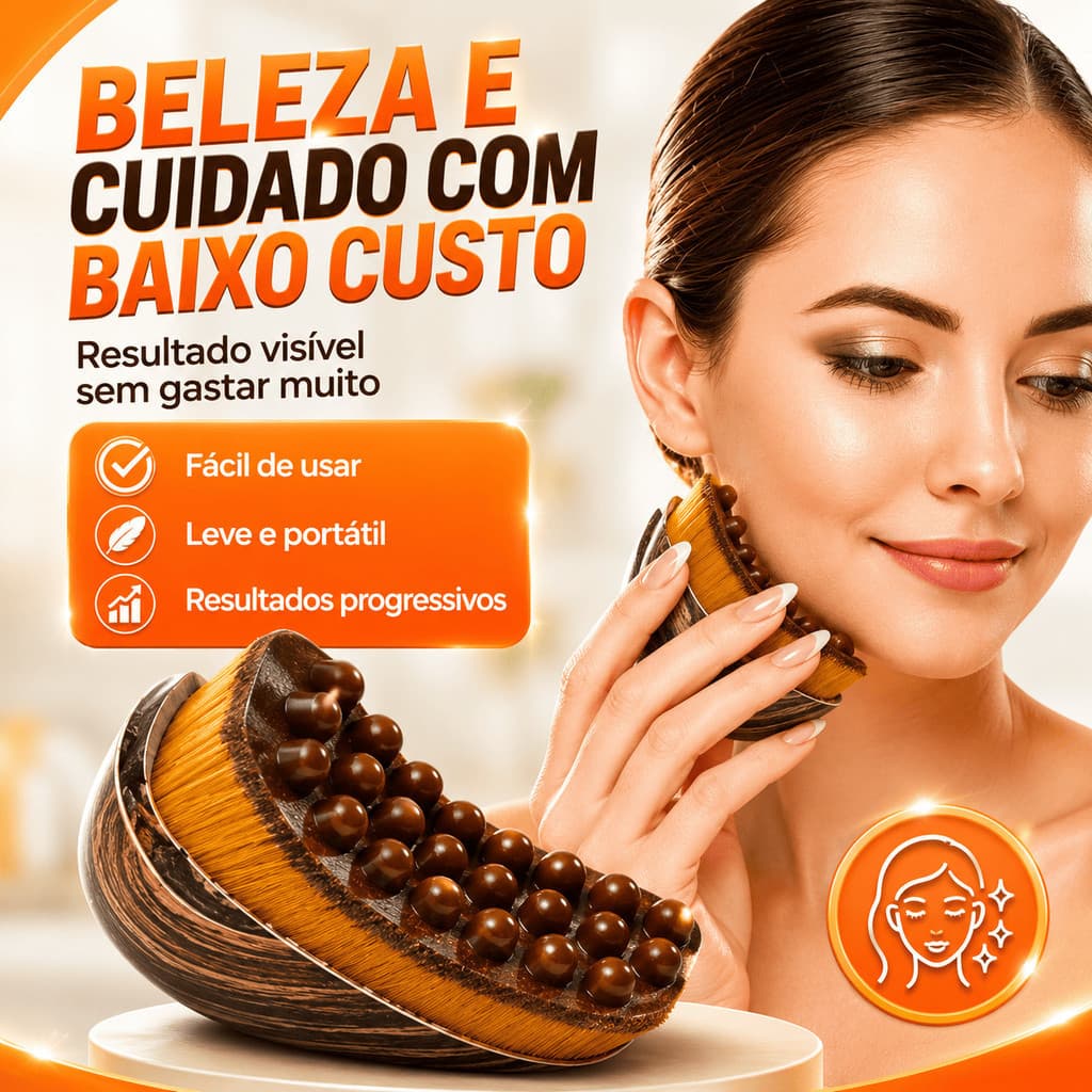 Escova Facial Drenagem Linfática Massageador Anti Inchaço Lifting Skincare Rosto Pele Gua Sha Firmeza Elasticidade Novo