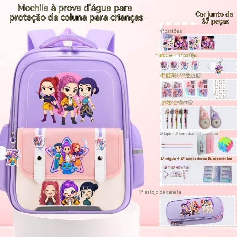 kit mochila escolar infantil mochila infantil respirável resistente impermeável amplo espaço