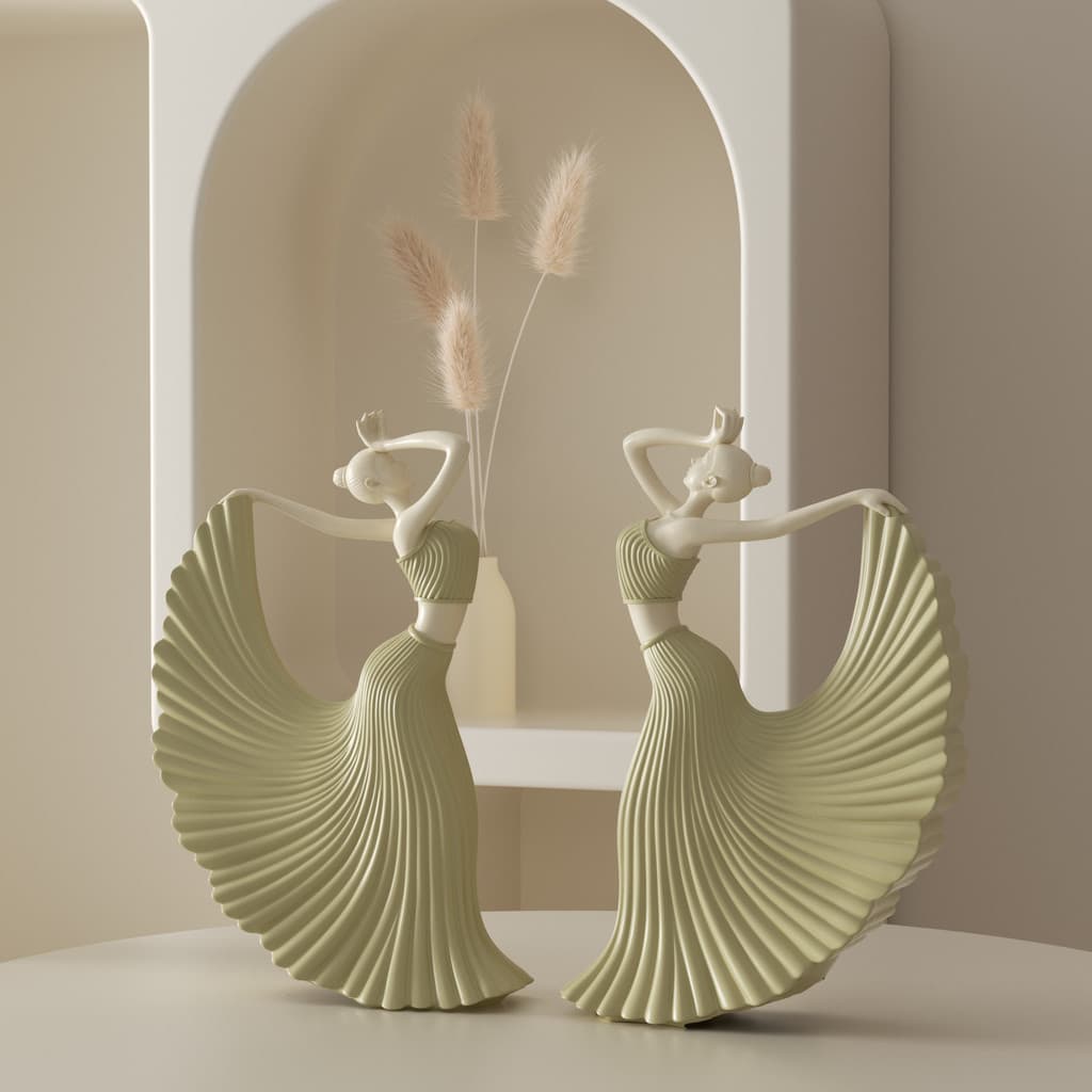 Decorações de arte de personagem moderno, produtos para casa, estilo creme, inauguração de casa, sala de estar, entrada,