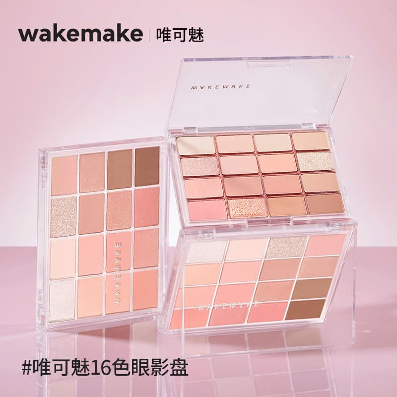 De 10 Coreia WAKEMAKE Paleta de sombras 16 cores multicolorido perolado fosco luz diária maquiagem Weike Charm