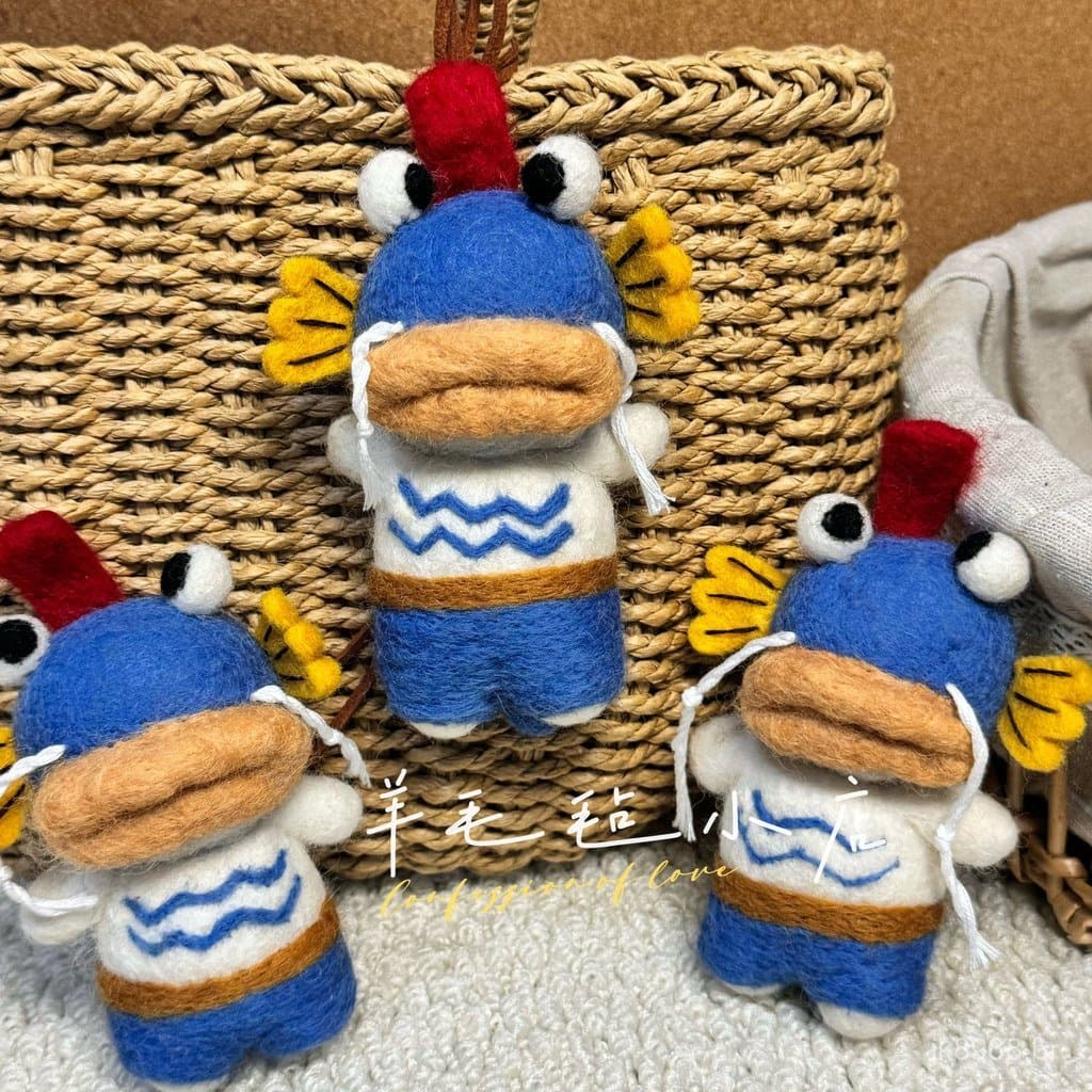 Pingente de bolsa de feltro de lã importada do Nepal, chaveiro artesanal com desenho animado fofo, decoração peculiar e