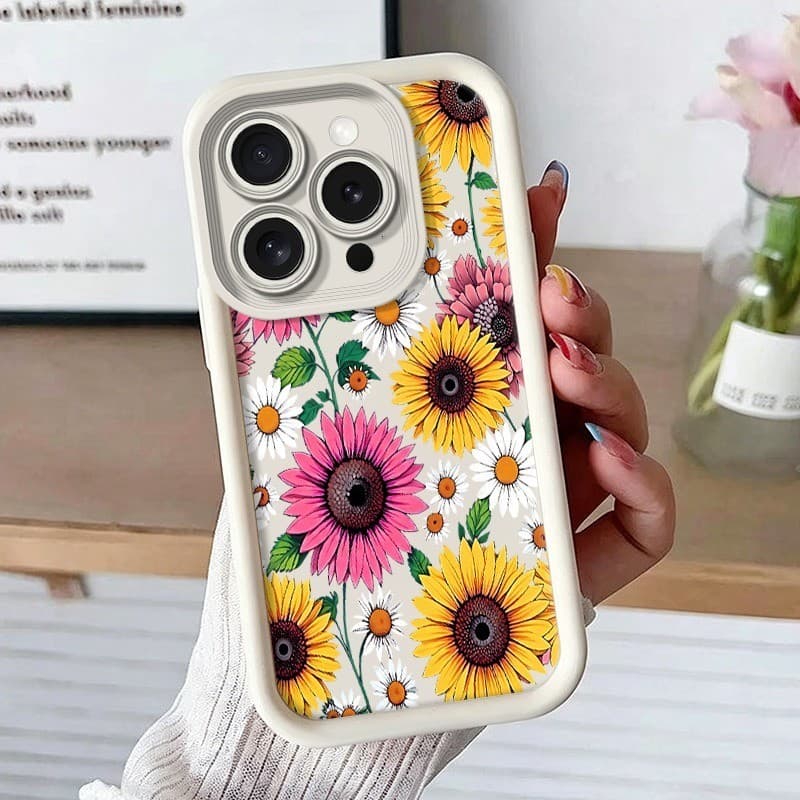Até 6x sem juros! Capinha personalizada para iPhone 11 e 12 série, modelo viral de influenciadores (00002)Girassol