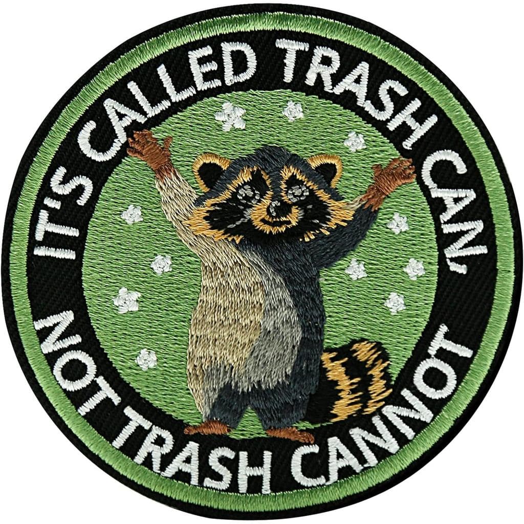 XMJY É chamado de "Trash Can", não "Trash Cannot Patch", Patches bordados de 3 polegadas com velcro, Apliques de animais