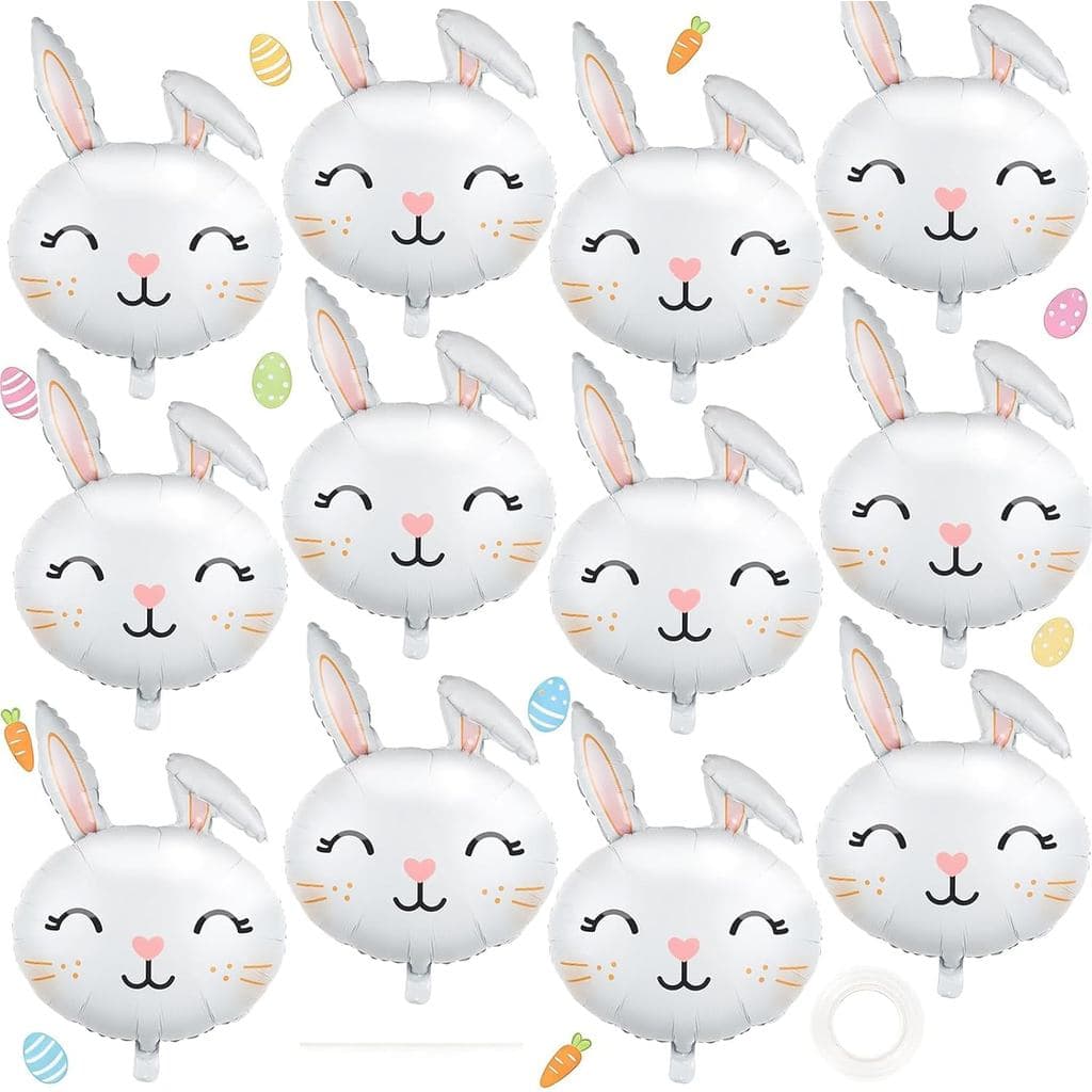 12 Balões de Coelho da Páscoa, Balões de Papel Alumínio para Festa de Aniversário de Primavera, Chá de Bebê, Decorações
