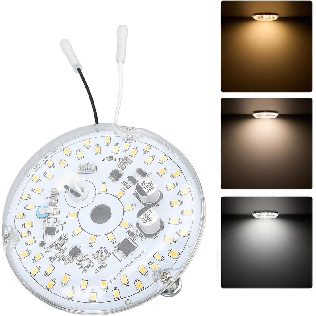 Yoidesu Lâmpada LED de Substituição para Ventilador de Teto de 3,93”, 18W 2000LM, Kit de Retrofit LED Magnético Reguláve