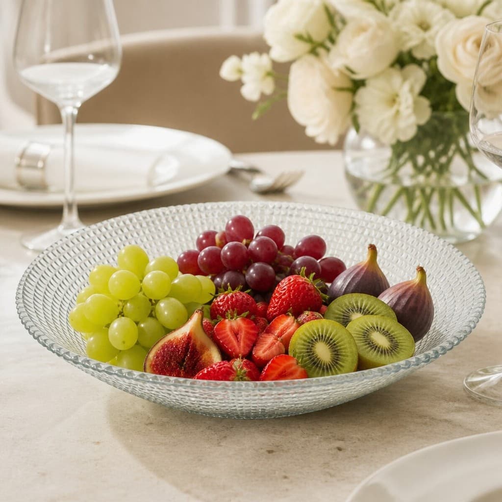 Saladeira Fruteira Vidro Trabalhado Centro de Mesa 25cm