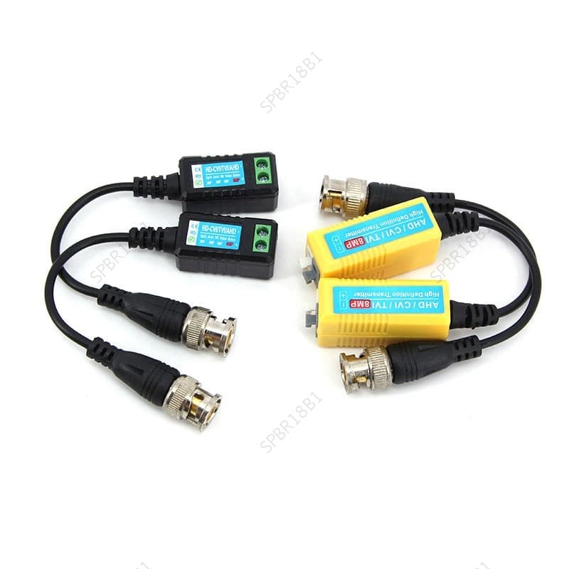 1 Par 4K 8MP CCTV Balun Passivo RJ45 Vídeo BNC Fonte Cabo De Alimentação Conector Para Torcido Suporte 8MP Câmera BR18B1