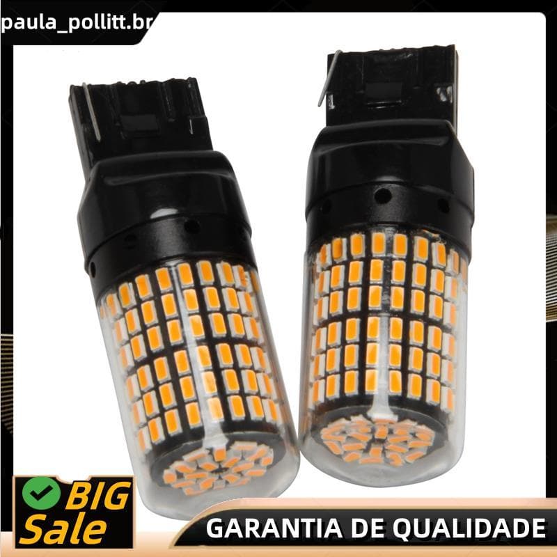 2 Pçs Super Brilhante Canbus T20 7440 W21W Wy21W 144-Smd Luz Reversa Sinal De Volta Livre De Erros Sem Flash Lâmpadas Le