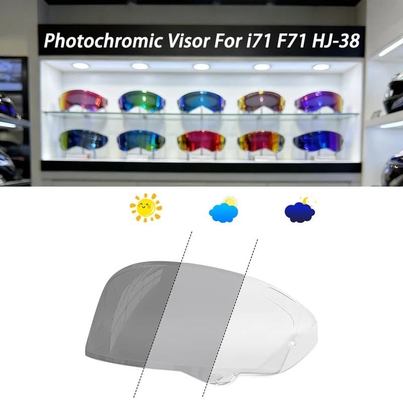 Viseira Fotocromática Para Capacete I71 , HJC HJ-38 I71 F71 , Viseiras De Motocicleta De Carbono , Automa