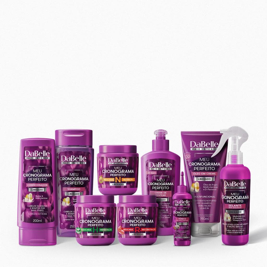 Kit Completo Meu Cronograma Perfeito Dabelle Hair - 9 Produtos