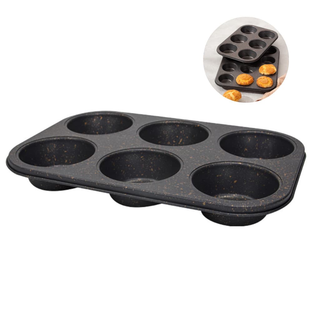 Forma Assadeira Para Cupcake Empada Antiaderente 6 Cavidades