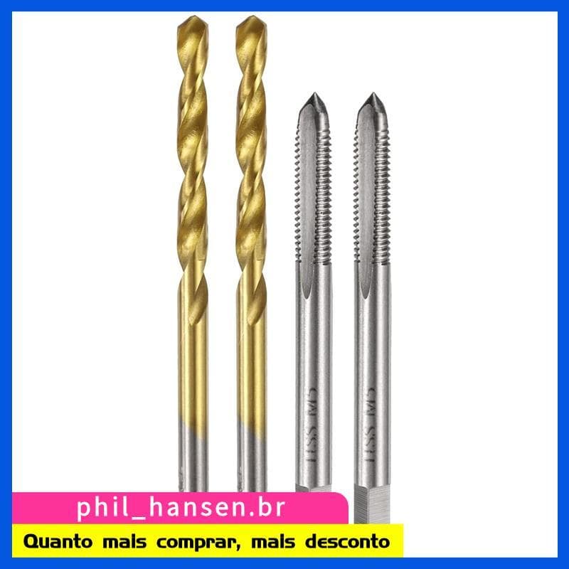 Conjunto De Brocas , Torneiras De Rosca De Flauta Reta M5 X 0.8 E Helicoidais De 4.2mm Revestidas De Titânio , Ferrament