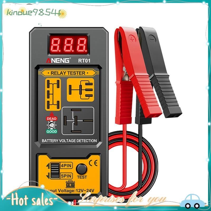 Testador De Relé De Carro 12-24V , Tensão Universal , Luz LED , Verificador De Bateria , Eletrônico Automotivo