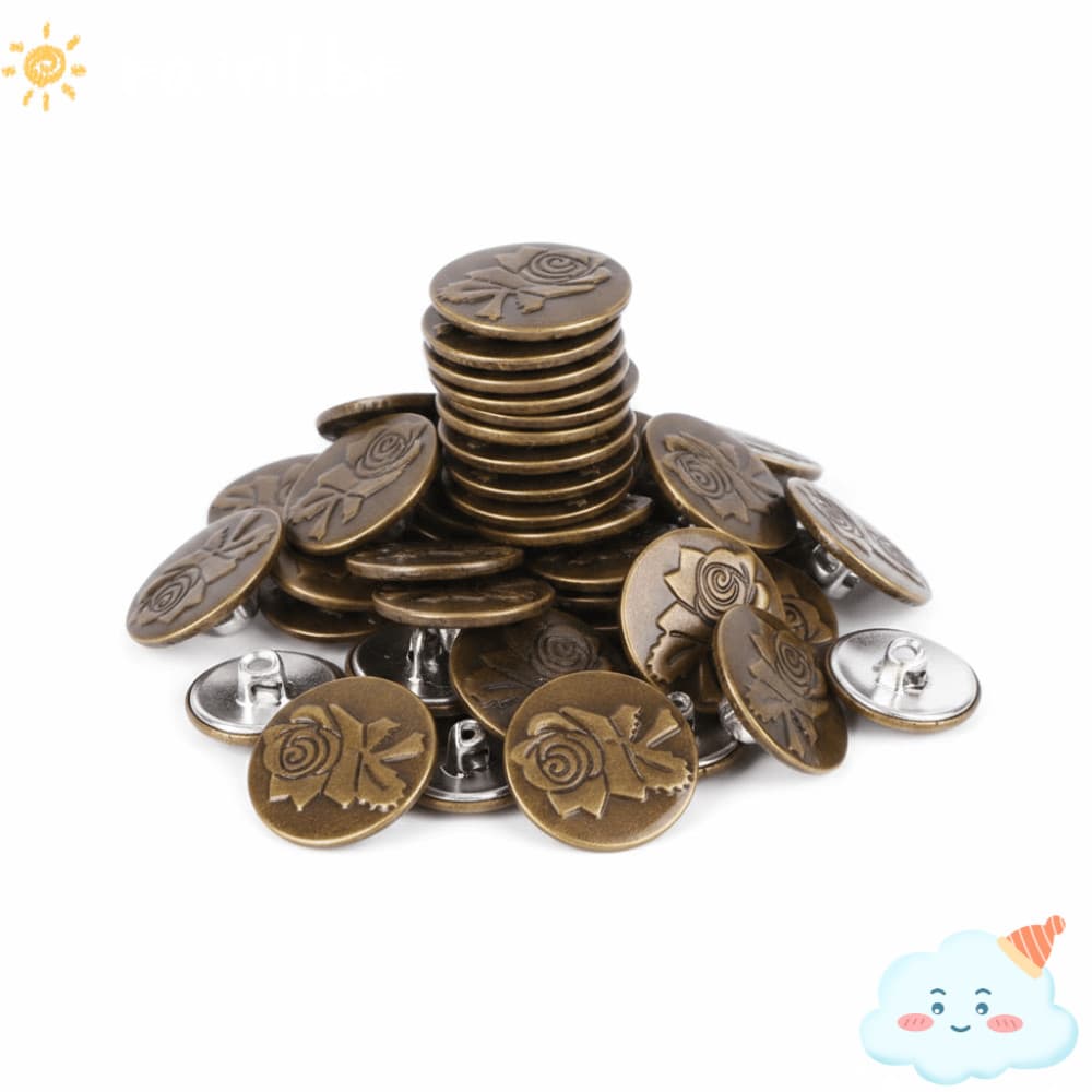 Chuva 50 Conjuntos De Botões Jeans , De Pressão De Metal Bronze Sem Costura Substituição De Aço Inoxidável