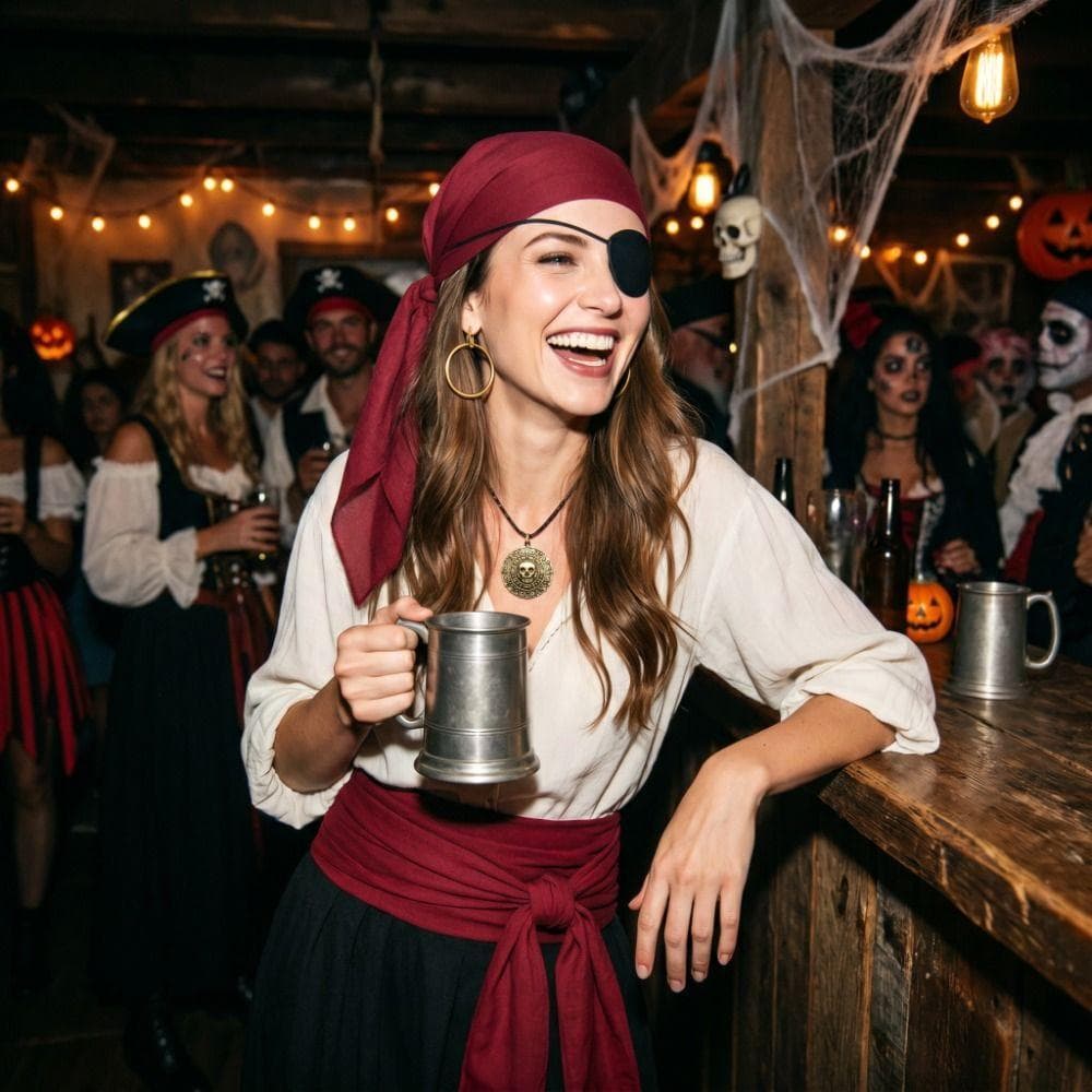 Fantasias De Pirata LICAUV , Cinto Envoltório De Cabeça , Conjunto De Bola De Halloween , Colar De Dramatização , Fantas