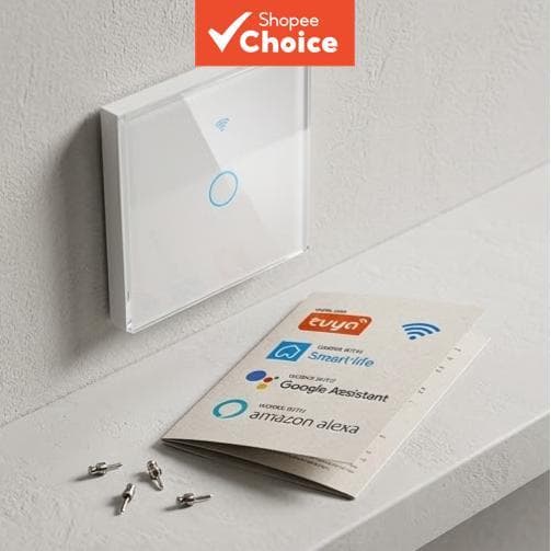 Interruptor De Luz Inteligente Wi-Fi , 1/2/3 Gang , Sem Fio Neutro , Toque De Parede Para Tuya , Alexa , Google Controle