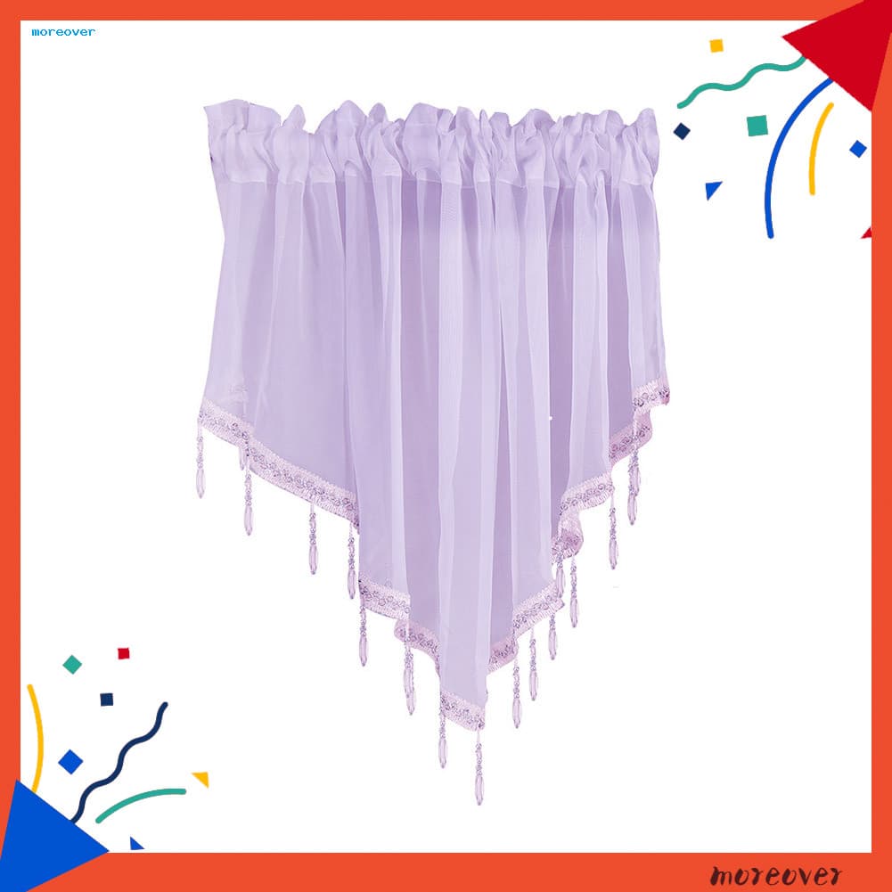 Mais Cor Sólida Forma Triângulo Cozinha Cortina Curta Janela Valance Drape Home Decor