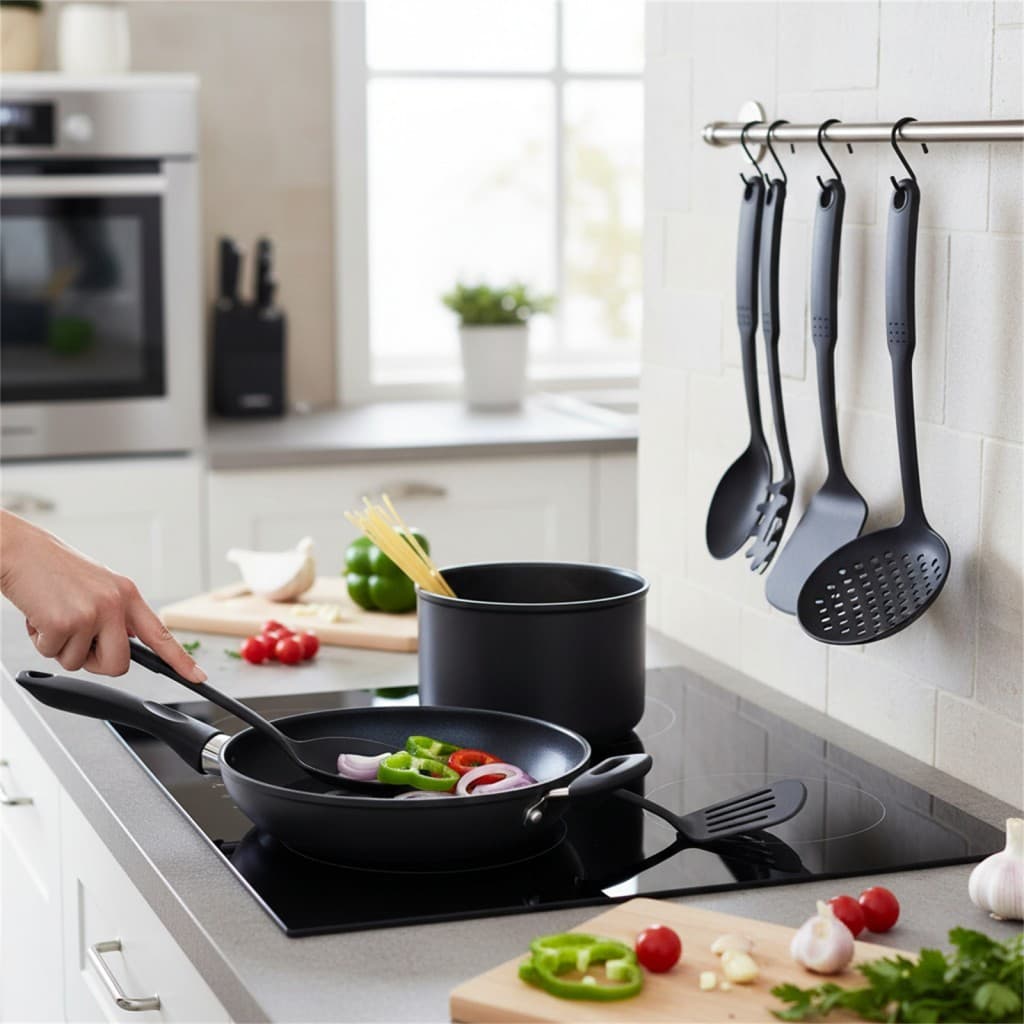 Panelas Antiaderentes De Utensílio De Cozinha De Nylon-Ferramenta Resistente Ao Calor Para Casa